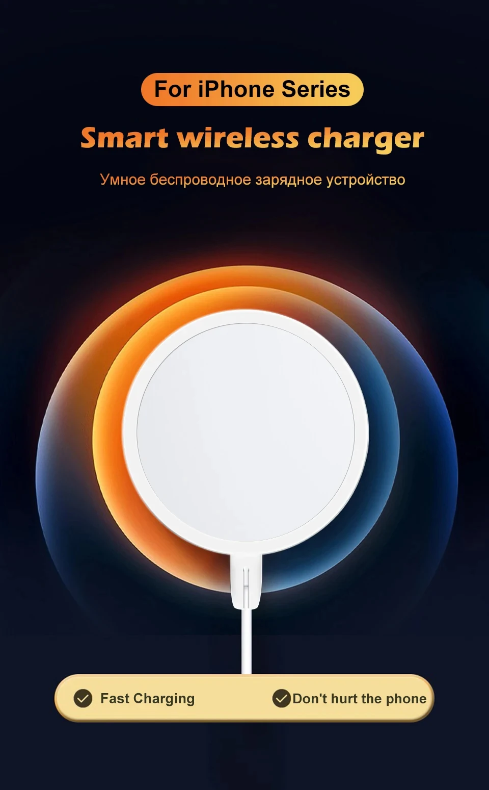 Description Picture 2 of itemFor Magsafe 20W Fast Magnetic Wireless Fast Charging For iPhone 15 14 13 12 11 Pro Max Plus Mini USB-C Fast Charging Accessories