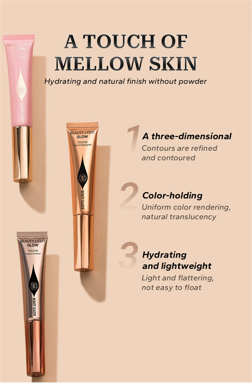 Description Picture 5 of itemLiquid Blush Highlighter Multifunctional Long-Lasting Face Pigmentation Lightweight Silky Texture Natural Water-Proof Blusher