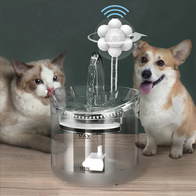 Description Picture 2 of itemAutomatic Induction Cat Water Fountain Filter Sensor Drinker For Cats Feeder Pet Water Dispenser Auto Drinking Fountain For Cats