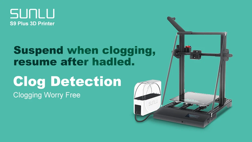 Description Picture 3 of itemSUNLU 3D Printer S9 Plus FDM 3D Printer Auto Filament Drying Silent Printing Full Metal Frame extruder High Precision Free Ship