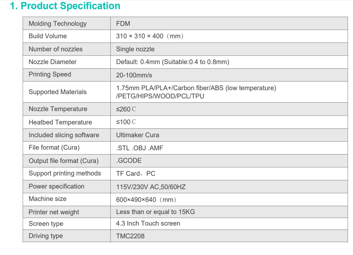 Description Picture 2 of itemSUNLU 3D Printer S9 Plus FDM 3D Printer Auto Filament Drying Silent Printing Full Metal Frame extruder High Precision Free Ship