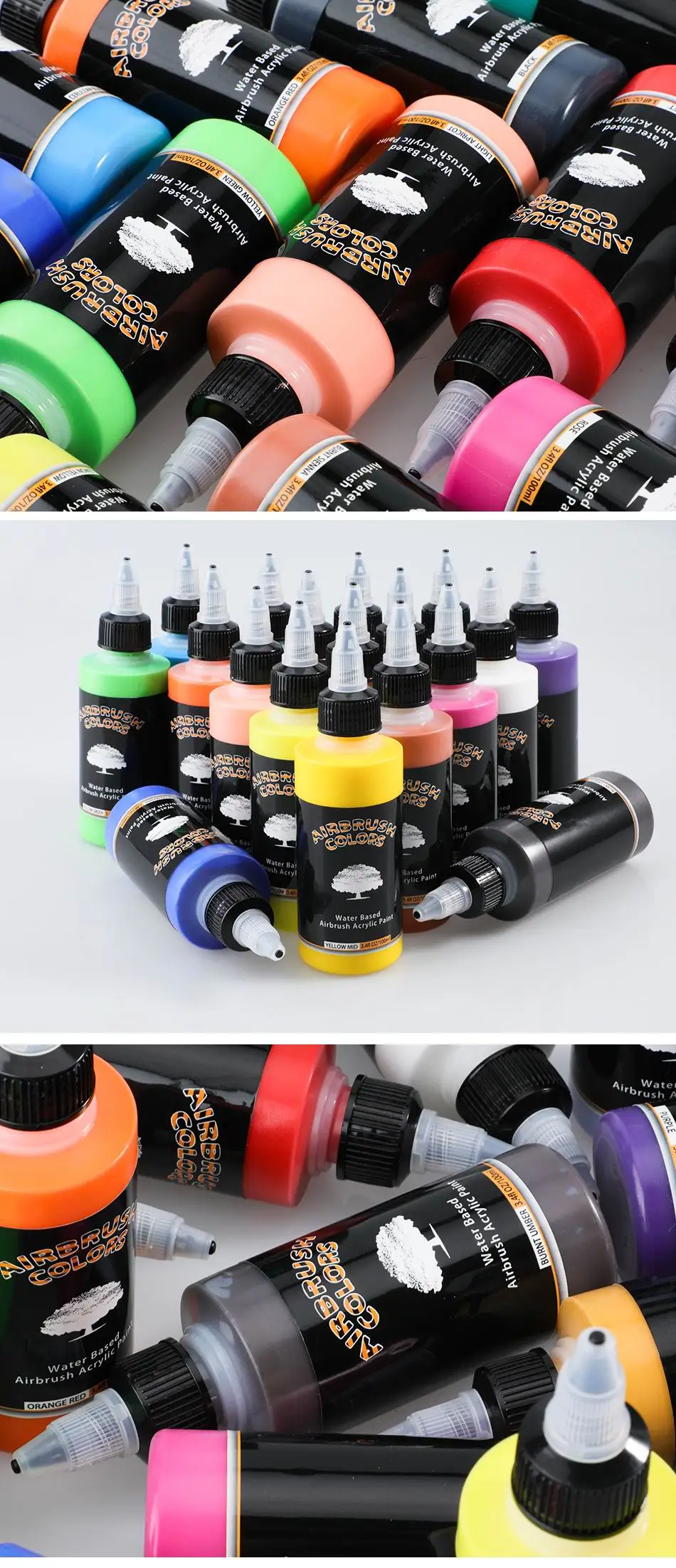 Description Picture 5 of itemSAGUD Airbrush Acrylic Paint DIY Handmade 100 ML/Bottle Airbrush Ink for Modeling Art Textile Shoes Wood Paintitng