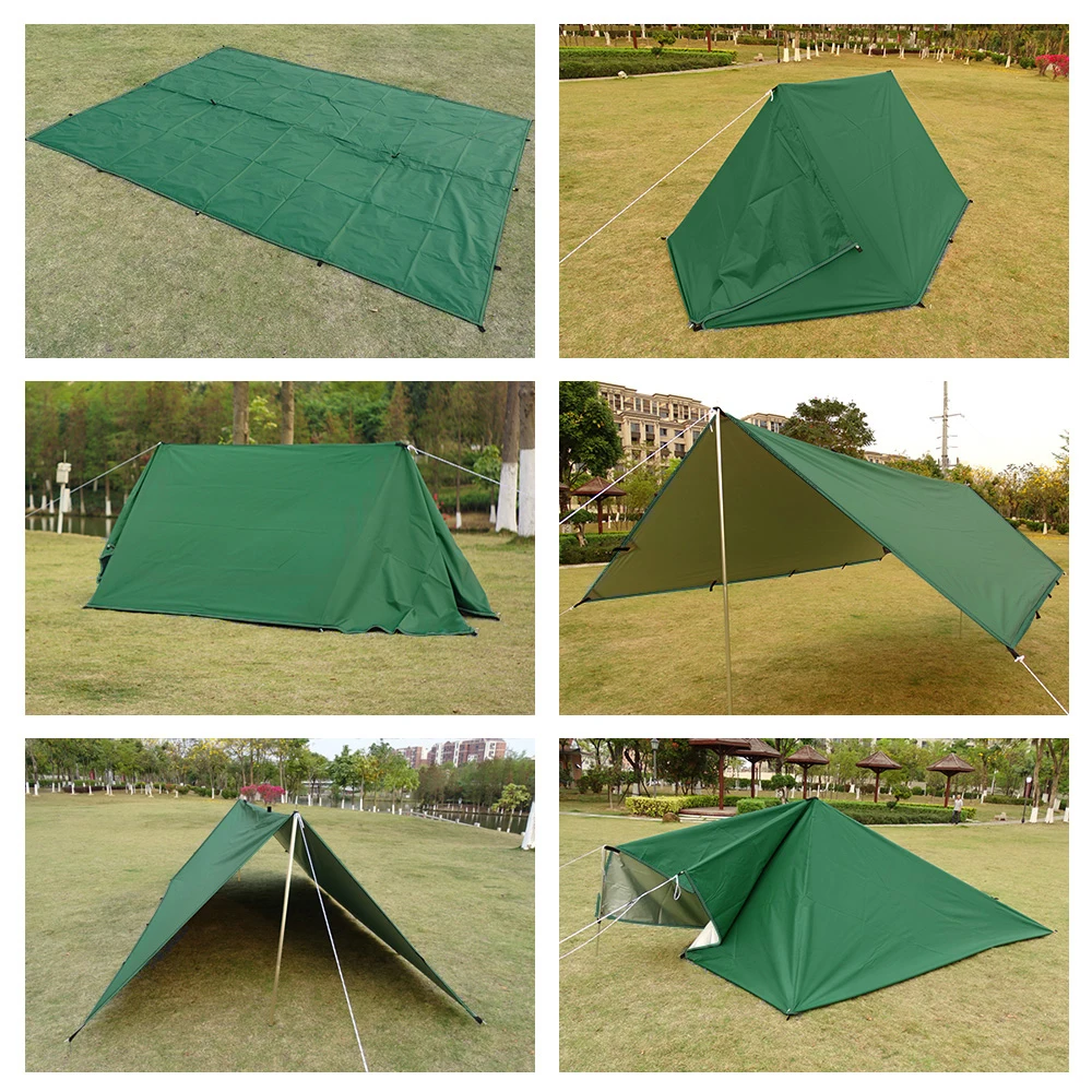 Description Picture 6 of item4x4m 4x3m 3x3m 19 Hang Points Tent Tarp Survival Sun Shelter Shade Canopy Outdoor Backpacking Waterproof Camping Awning SunShade