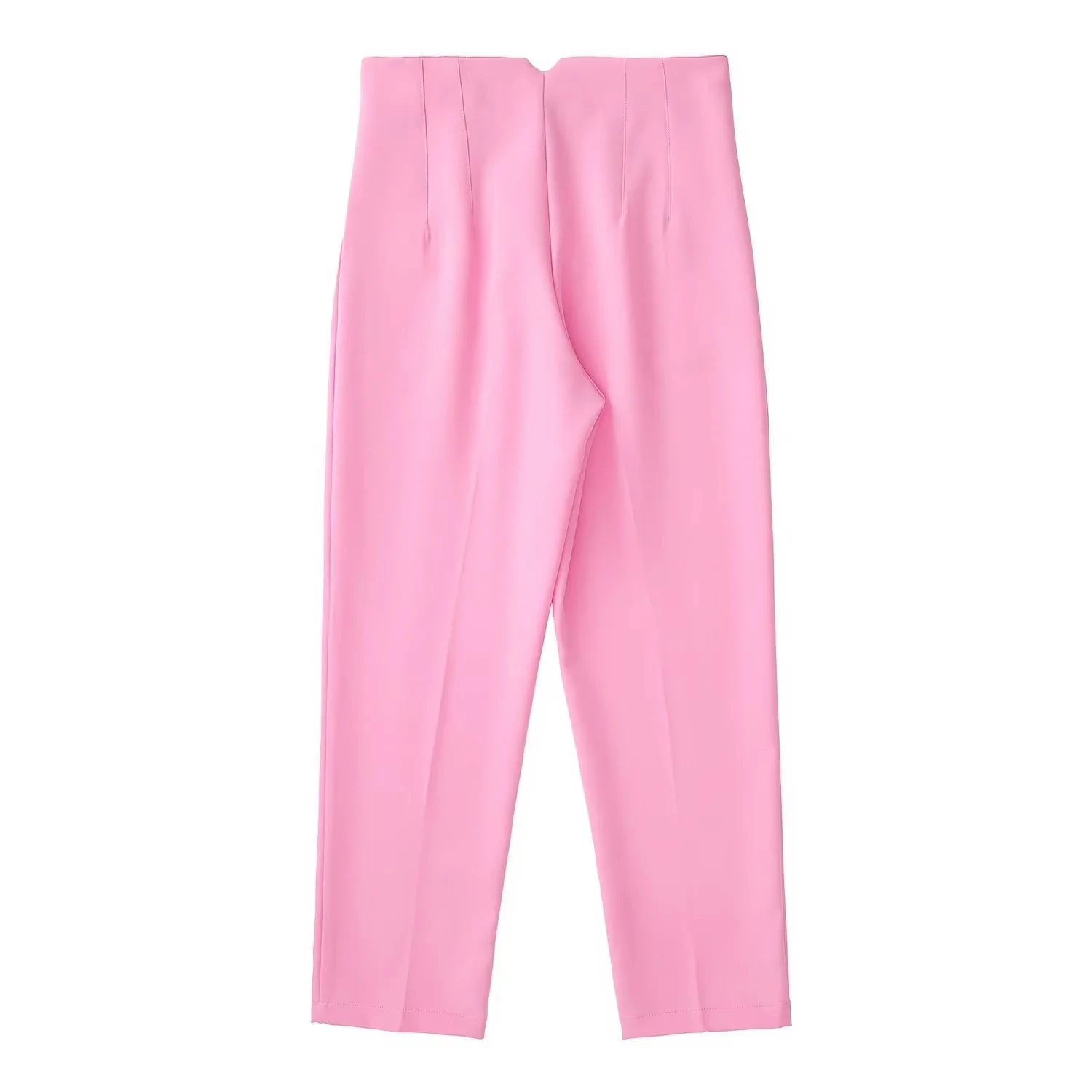 Description Picture 3 of itemTRAFZA Pencil Pants For Womens 2023 Autumn Fashion Vintage Solid High Waist Zipper Fly Slim Trousers Female Casual Streetwear