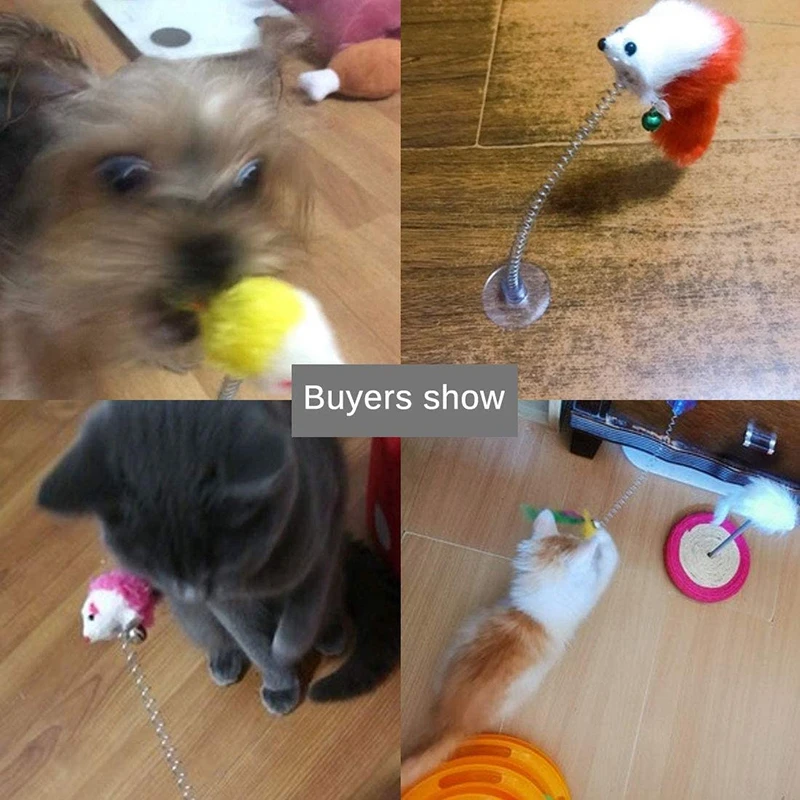 Description Picture 2 of itemRandom Color Funny Interactive Cat Chew Toys Suction Feather Wand Teaser Sucker Toys Cat Supplies Pet Accesorios Para Gatos