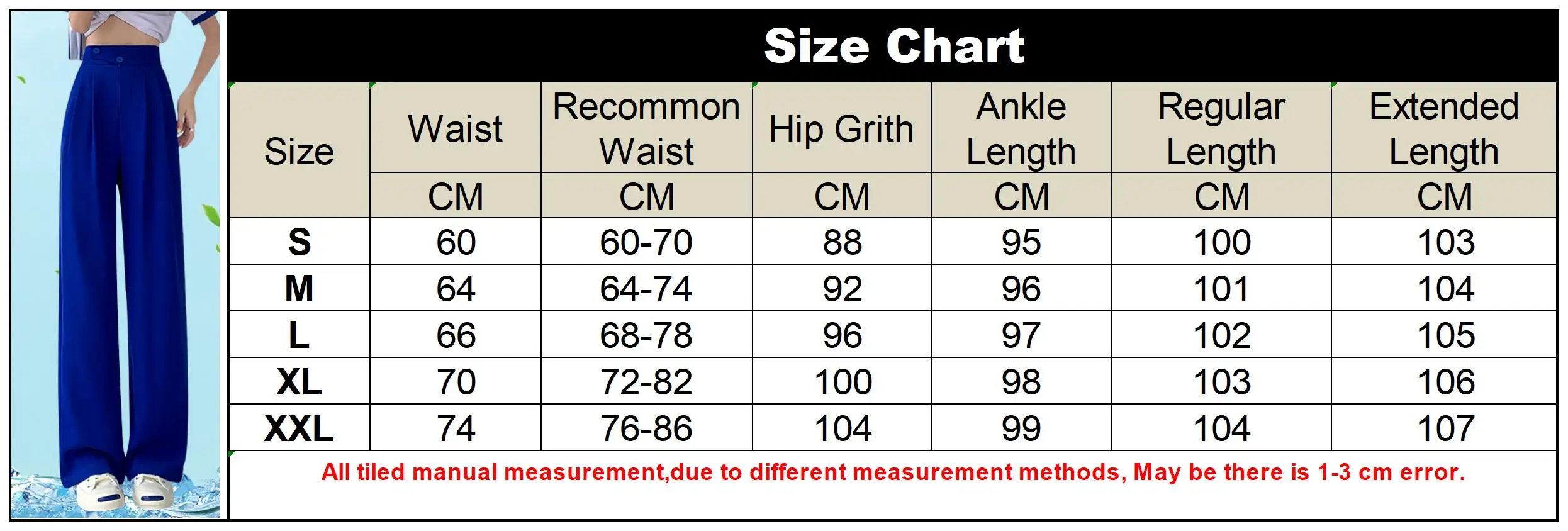 Description Picture 4 of itemWomen Pants Elegant 2023 Office Summer Spring Casual Suit Pant High Waist Wide Leg Black Trousers Loose Streetwear Women