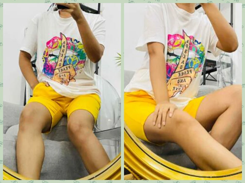 Description Picture 2 of itemT Shirt T-shirt Tee Top & High waist Elastic Shorts Women 2pcs Clothes Set Short Sleeve O Neck Fashion Casual Sexy