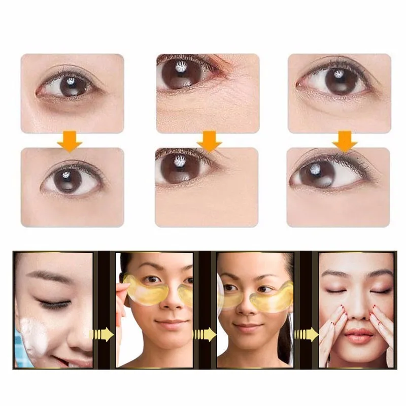 Description Picture 3 of itemBeauty Gold Crystal Collagen Eye Mask Eye Patch For Eyes Mask Acne Korean Collagen Mask Skin Care 100Pcs=50Pairs