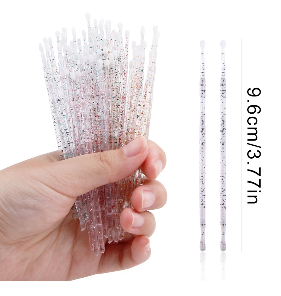 50Pcs Micro Brushes 50Pcs Eyelash Brushes Disposable Applicators Mascara Wands Spoolie Cosmetics Lash Extension Makeup Tools