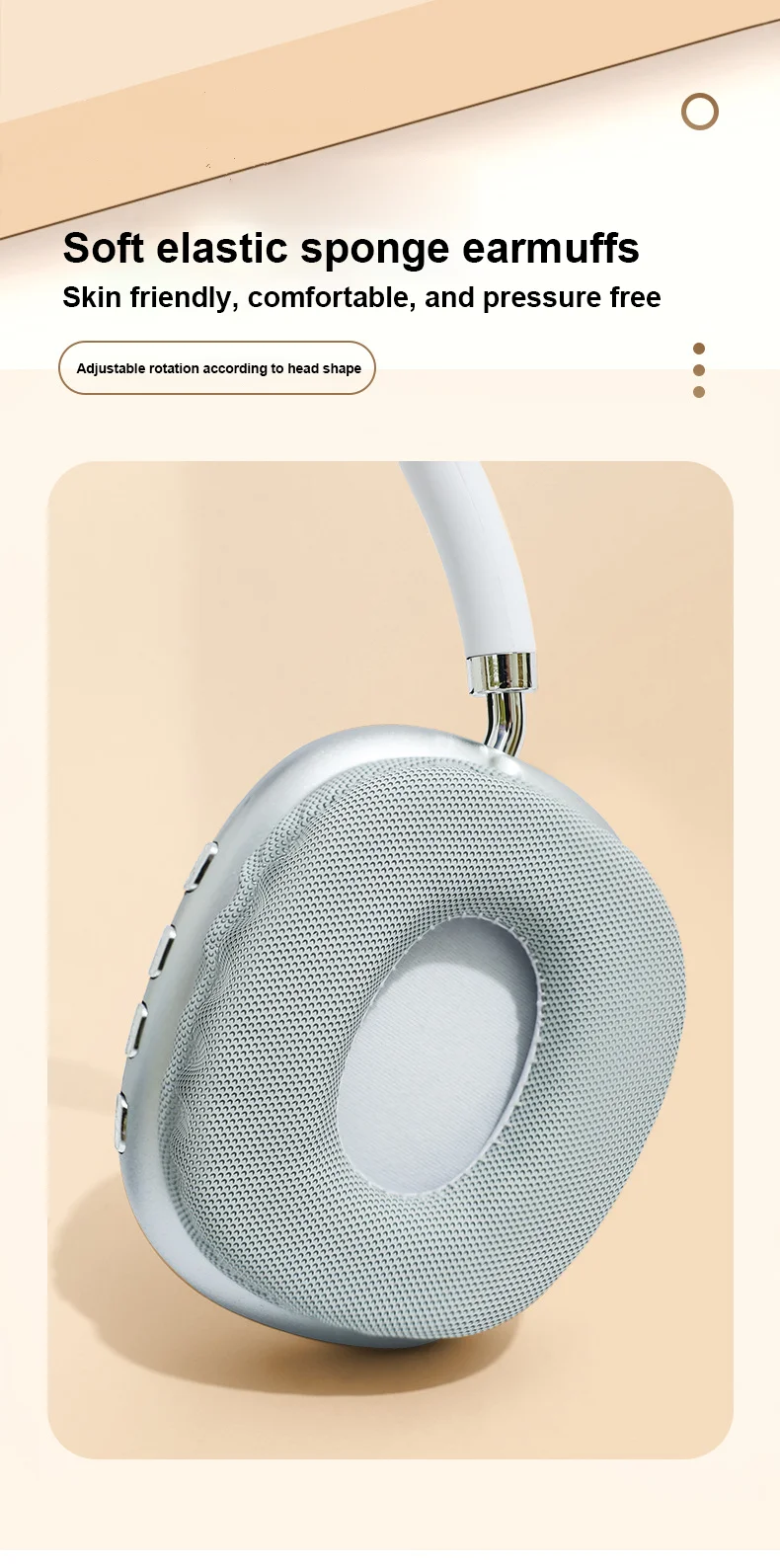 Description Picture 4 of itemHeadphones P9 Pro MAX Wireless Bluetooth Earphones Sports Music Gaming Earpieces Air Pods Headsets For Phones Tablet ipad laptop