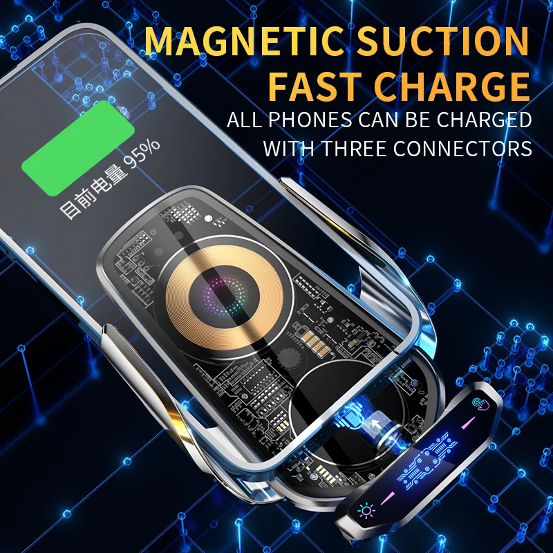 30W Car Phone Holder Wireless Charger Fast Charging Station For iPhone 14 13 12 X Iconic Brand Samsung Magnetic Wireless Car Charger