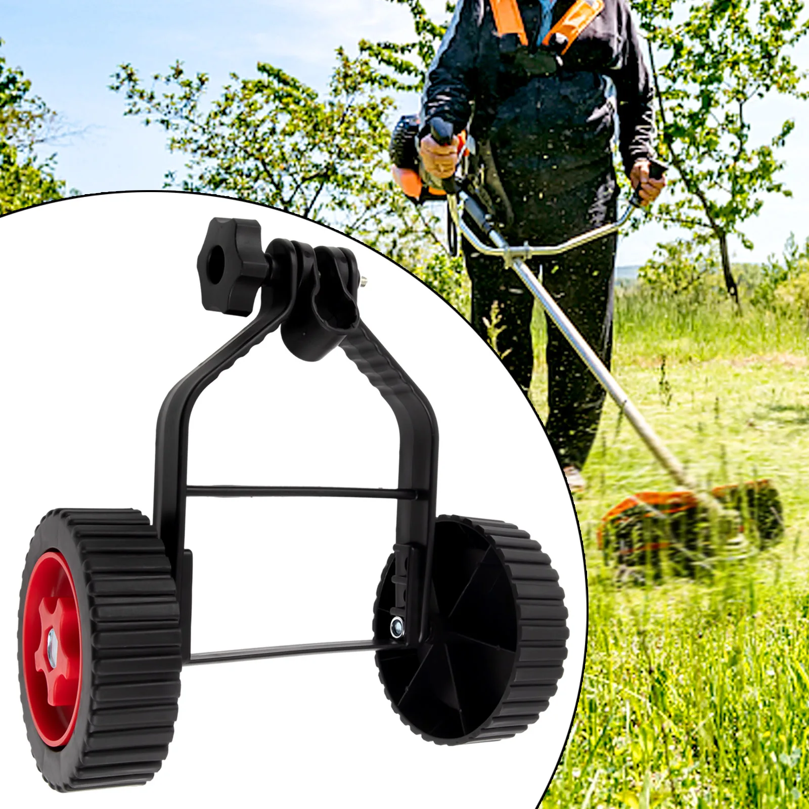 Universal String Trimmer Grass Eater Cutter Adjustable Support Wheels Set For Outdoor Garden Cordless Grass Trimmer
