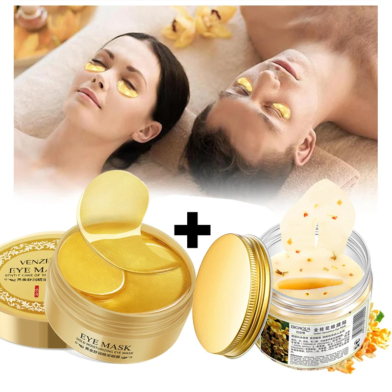 Bioaqua Gold Collagen Eye Mask Golden Osmanthus Anti-wrinkle Moisturizing Remove Dark Circles Eye Patches Beauty Eyes Skin Care