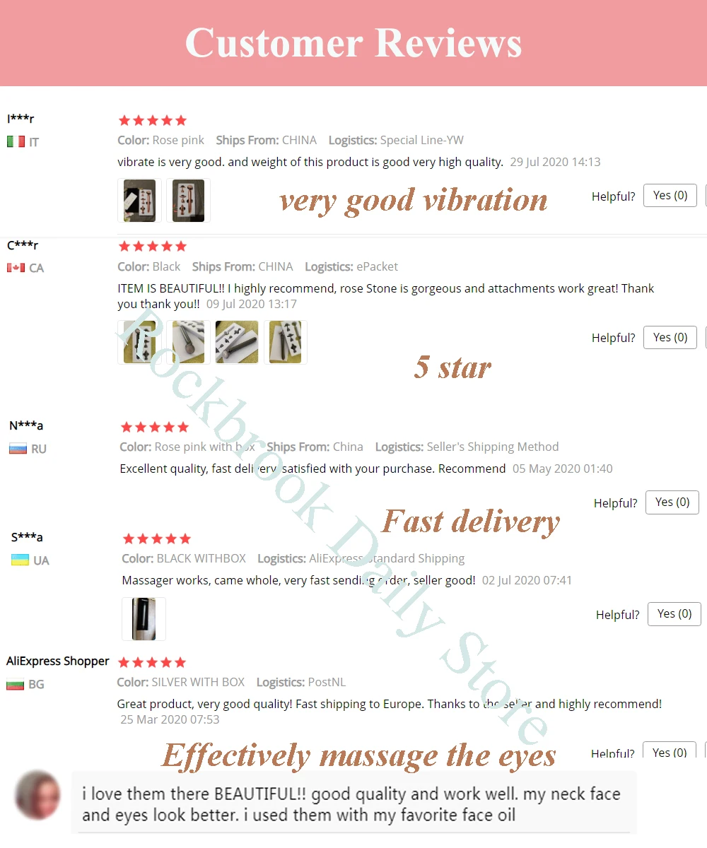 Description Picture 3 of item4 in 1 Vibrating Rose Quartz Roller Face Roller Eye Massager Jade Roller T/V Shaped Face Lifting Slimming Beauty Bar Massager