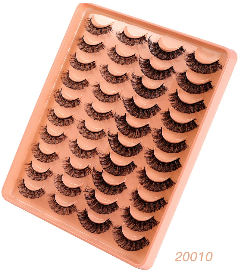 Description Picture 6 of itemDD Curl Russian Strip Lashes 20/5 Pairs Volume Thick Fluffy Faux Mink Lashes Makeup False Eyelash Bulk Fake Eye Lashes