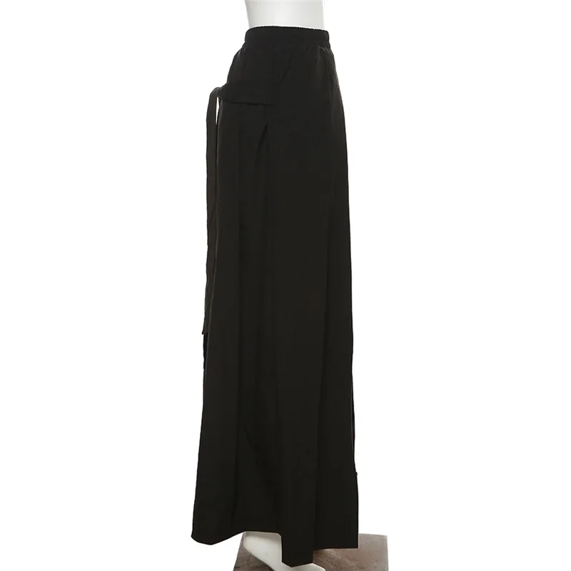 Description Picture 4 of itemGoth Dark Techwear Gothic Baggy Casual Wide Leg Pants Y2k Streetwear High Waist Cargo Trousers Grunge Fashion Black Alt Bottoms