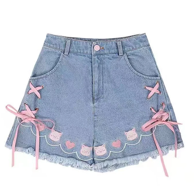 Description Picture 4 of itemVintage Mini Shorts Jeans Women Harajuku Kawaii Y2k High Waist Pants Casual Aesthetic Alternative Korean Fashion Summer Clothes
