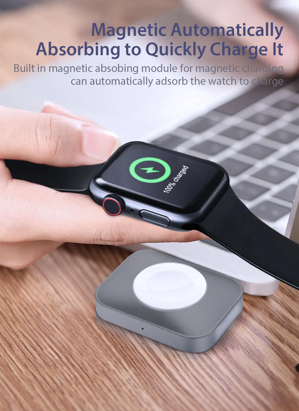 Description Picture 3 of itemWireless Charger For Apple Watch 7/6/5/4/3/2/1 Portable 2 in 1 Magnetic USB-C Fast Charging Dock Station For Airpods Pro Charger