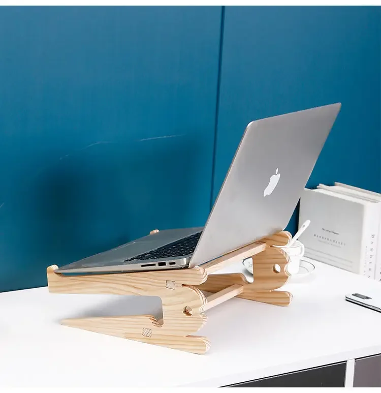 Solid Wood Laptop Stand Vertical Frame Cushion Height Bracket Cooling Base Desktop Increase Bracket Cooling Frame Increase Frame
