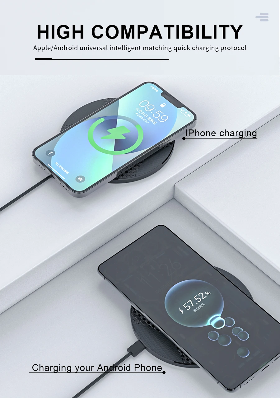 Description Picture 6 of item30W  Wireless Charger Pad for iphone 13 12 11 xs max x xr 8 Fast Mobile Phone Charging for Ulefone doogee Samsung note 9 8 s10