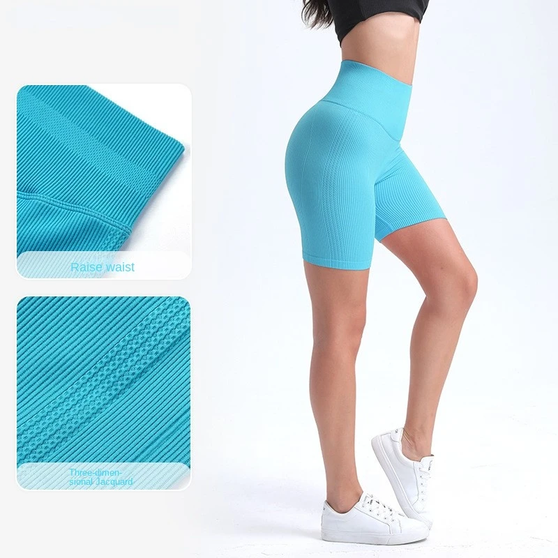 Description Picture 3 of itemWomen Summer Sports Shorts Seamless High Waist Solid Yoga Short Leggings Gym Fitness Push Up Butt-lift Short Pants Jogging pants