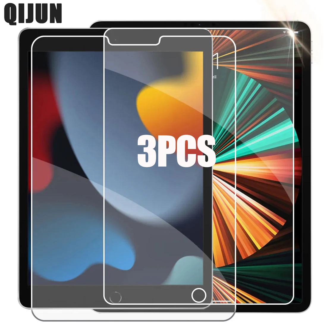 3Pcs Tempered Glass Screen Protector Cover For Ipad Air 5 4 2022 Pro 11 12.9 2020 9.7 mini 6 Ipad 10.2 6th 5th Gen Tempered Film
