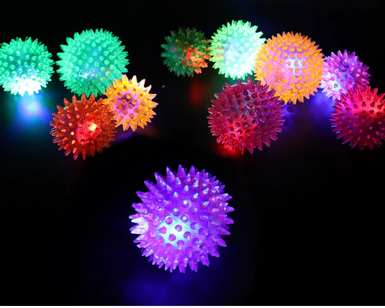 Dog Squeaky Toys Flash Ball Jumping Ball Spike Ball Luminous Massage Ball Pet Toys Colorful Soft Pet Puppy мяч для собак