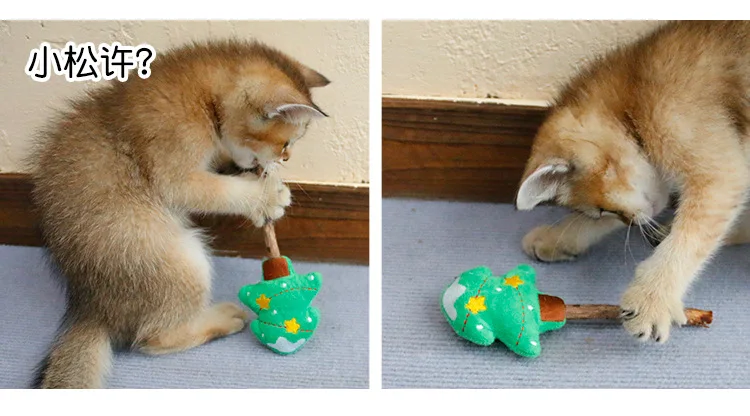 Description Picture 6 of itemNew Cat Cleaning Mouth Snacks Christmas Gifts Toy Supplies Wooden Sticks Molar Teeth Cleaning Interactive Cat Toy Cat Plush