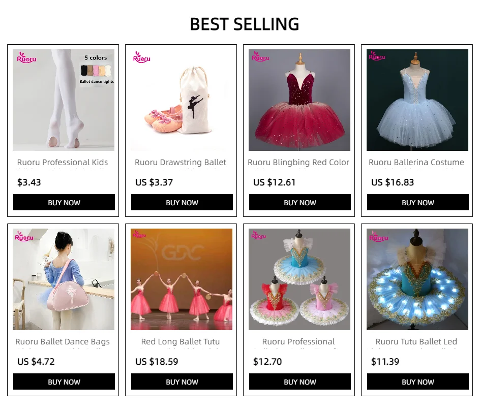 Description Picture 2 of itemRuoru Blingbing Red Color Girls Dress Kids Costume Ballet Dress Tutu Skirt with Adjustable Straps Ballerina Dress Leotard