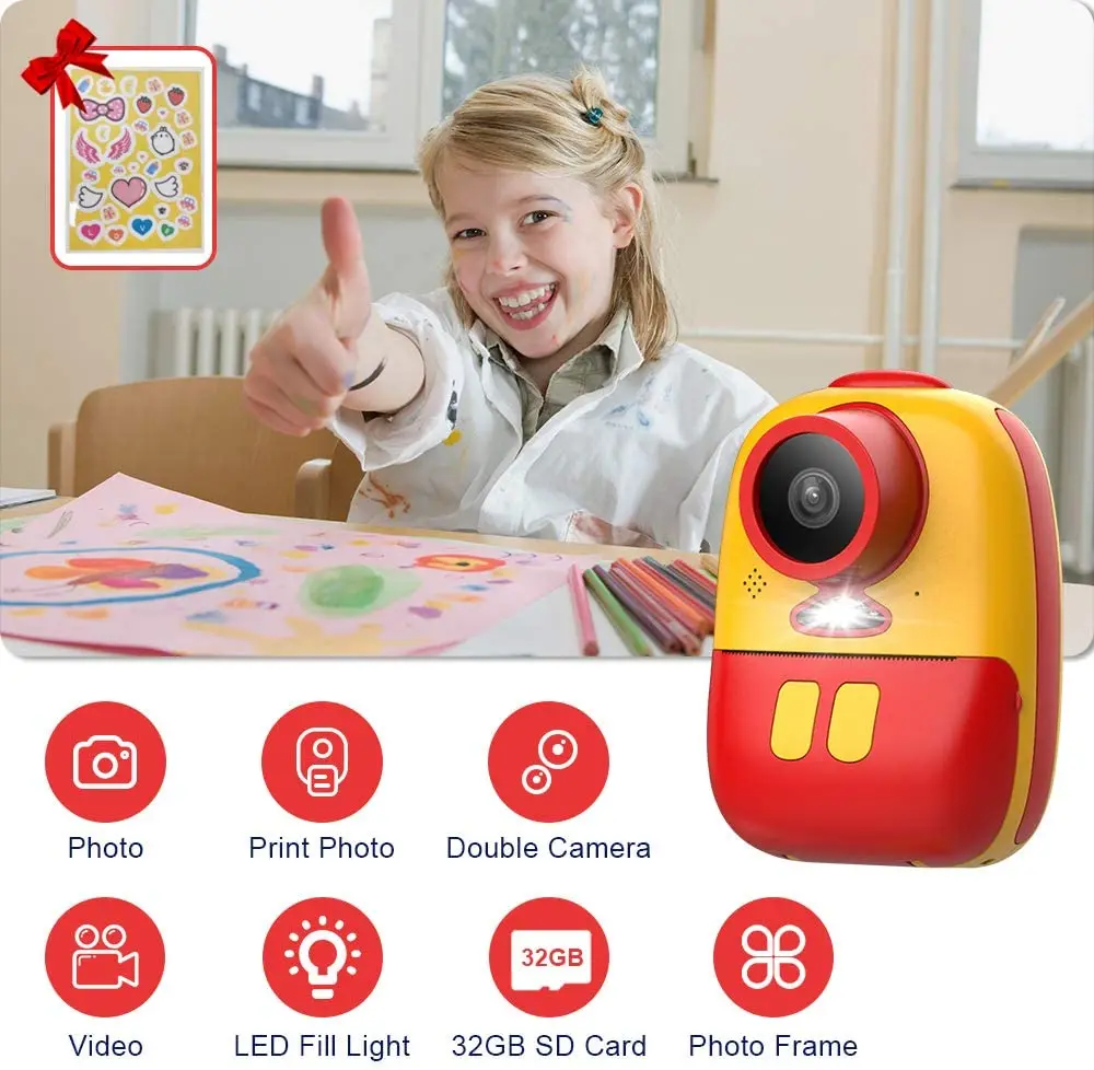 Description Picture 3 of itemInstant Camera Children's Camera for Child HD 1080P Video Digital Camera with Print Paper Cute Toy Camera for Kids Birthday Gift
