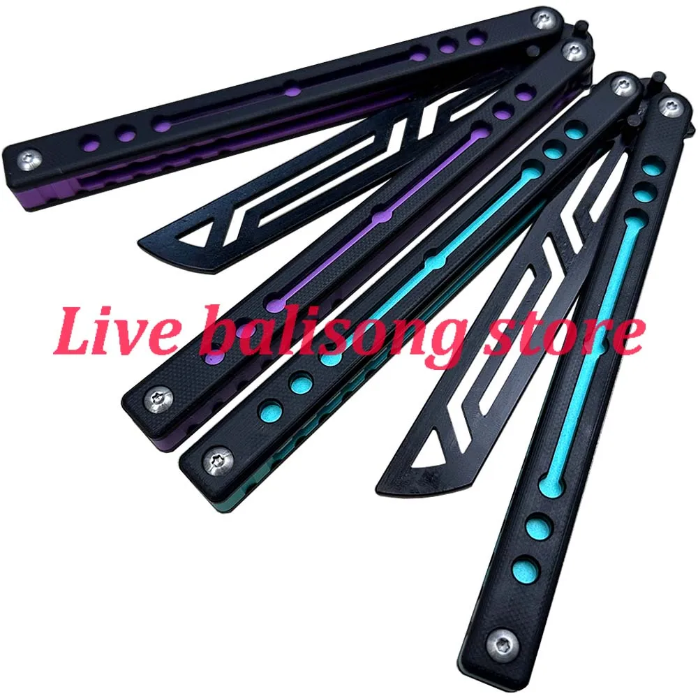 Description Picture 5 of itemTOUCH TIMES Nautilus V2 Clone Balisong Trainer Butterfly Trainer Knife G10 Handle 6061 Aluminum Liner Bushings System
