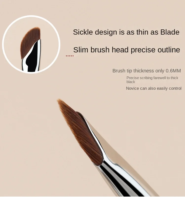 Description Picture 4 of itemEyeliner Brush Nose Shadow Repair Eye Shadow Concealer Foundation Makeup Brush Ultra Thin Fine Oblique Angle Eyebrow Brush