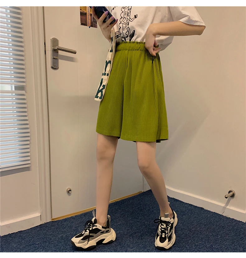 Description Picture 6 of itemShorts Women Green Baggy Minimalist Big Size 2XL Womens Summer Short Casual Trouser Daily Fashion Newest Harajuku Elastic Waist