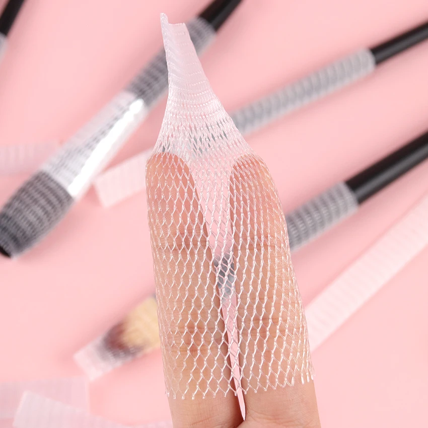 20PCS Makeup Brushes Mesh Protectors Cover Beauty Elastic Mesh Protector Makeup Cosmetics Brush Pen Cover