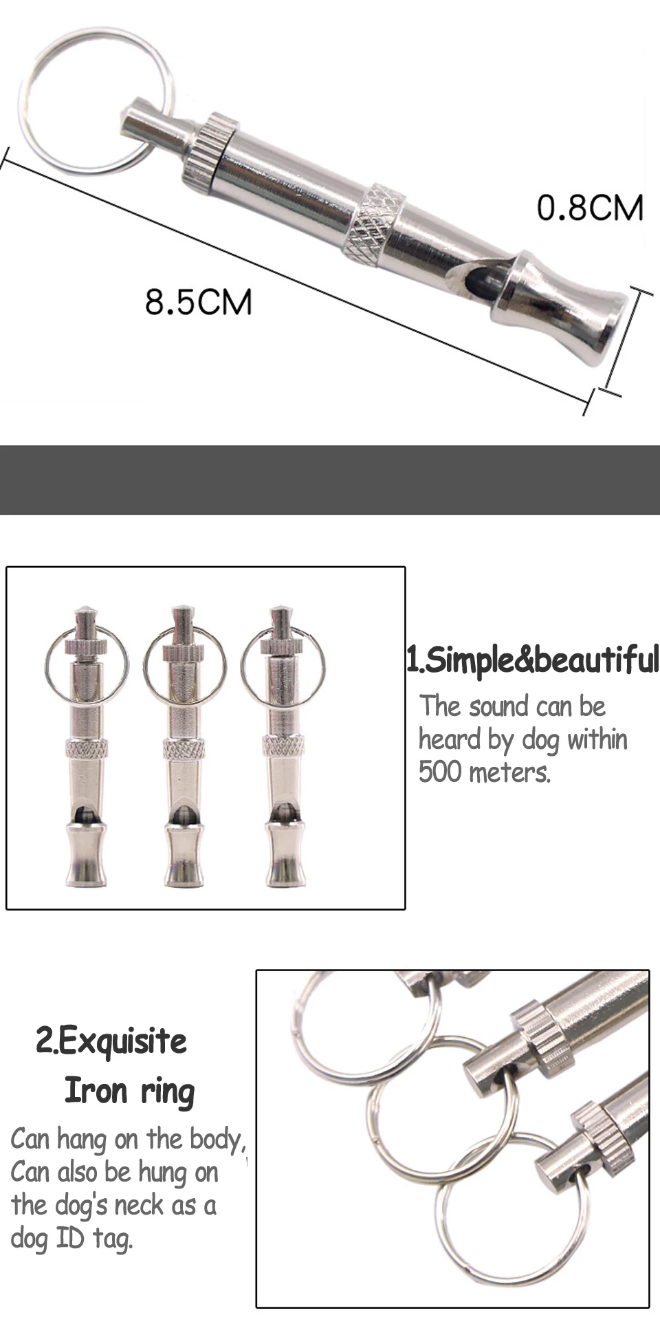 Description Picture 3 of item1PC Pet Dog Training Whistle Flute to Stop Barking Bark Control for Dogs Training Dog Deterrent Whistle Obedient Animal Training