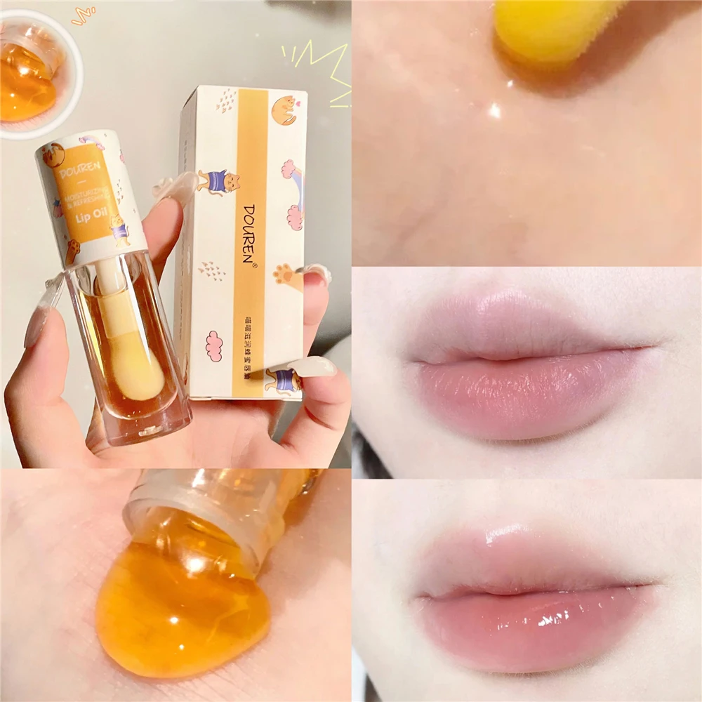 Description Picture 3 of item2Pcs Milk Jelly Honey Lip Oil/Cream Set Moisturizing Reduce Lip Wrinkles Repair Chapped Lipgloss Balm Lip Care Lip Plumper