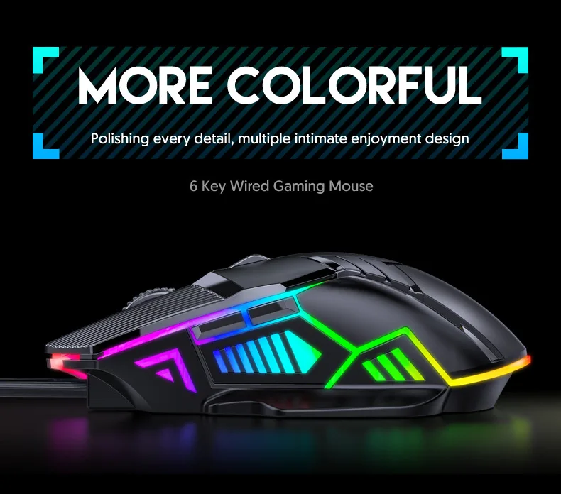 Description Picture 3 of item3200DPI Ergonomic Wired Gaming Mouse USB Mouse Gaming RGB Mause Gamer Mouse 6 Button LED Silent Mice for PC Laptop Computer