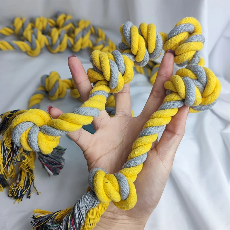 Description Picture 6 of item1 Interactive Training Products Pet Dog Toothbrush Bite Resistant Cotton Ball Stick Knot Rope Puppy Chew Teeth Clean Toy For Dog