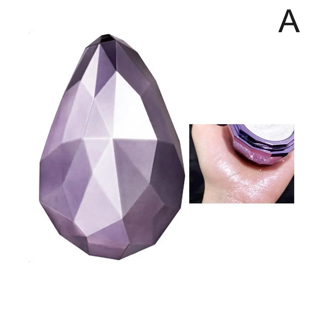 Description Picture 6 of itemMonochrome Diamond Glitter Highlighter Palette Makeup Face and Body Brighten Pearlescent White Polarized Purple Highlight Makeup
