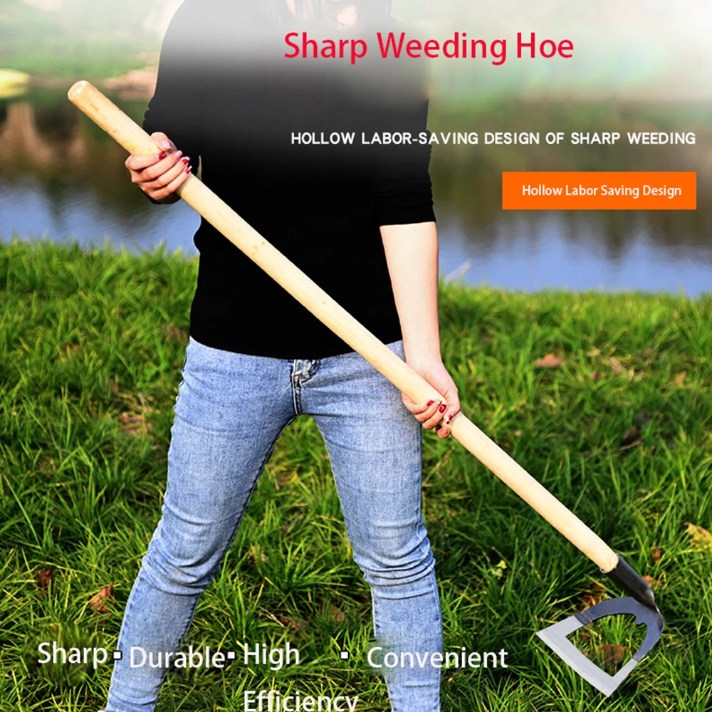 Description Picture 4 of itemHandheld Steel Hollow Hoe Thickened Manganese Steel Agricultural Weeding Hoe Planting Vegetable Hoe Garden Tools for Gardening