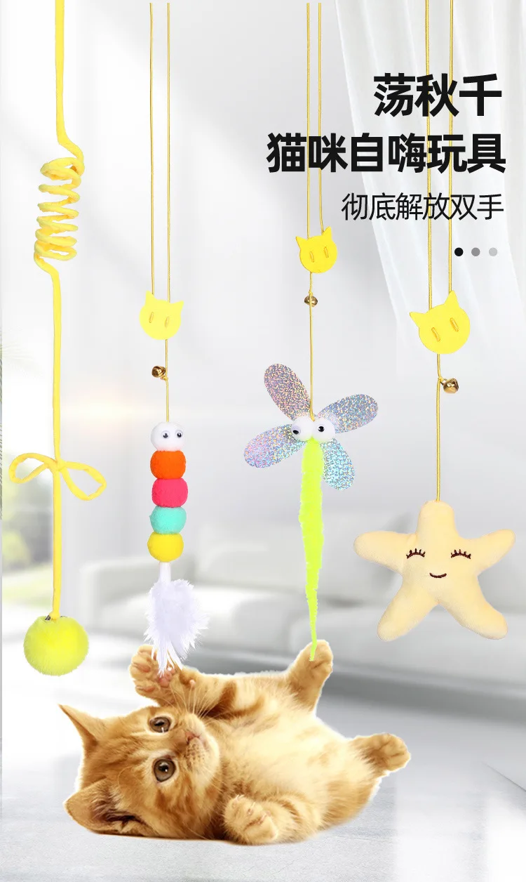 Description Picture 2 of itemPet Cat Toys Elasticity Retractable Hanging Door Type Interactive Toy for Kitten Mouse Catnip Scratch Rope Toy Pet Supplies Gift