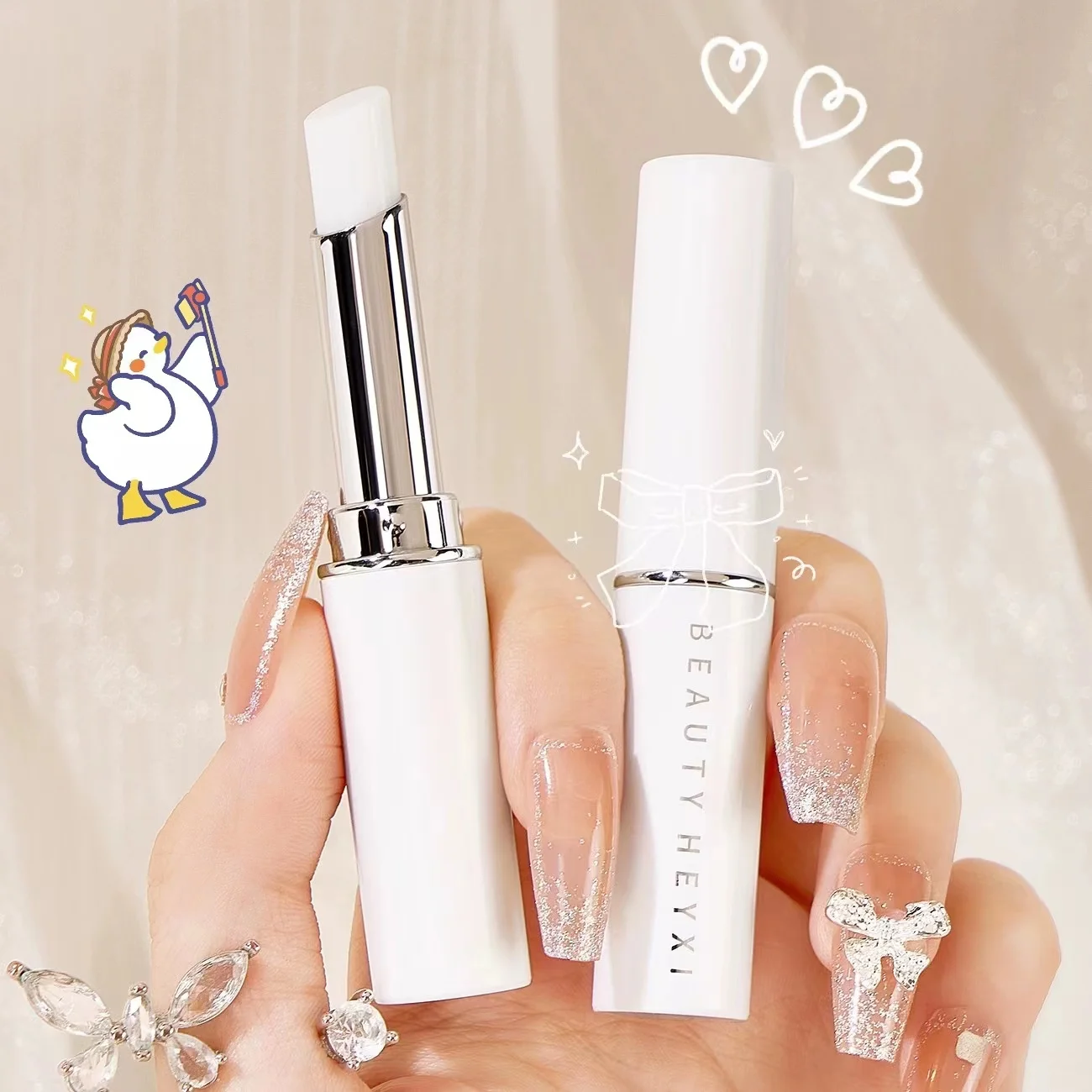 HEYXI Silky Moisturizing Lipstick Lip Gloss Moisturizing Sexy Lipstick Female Lip Care Anti-crack Anti-wrinkle Cosmetics