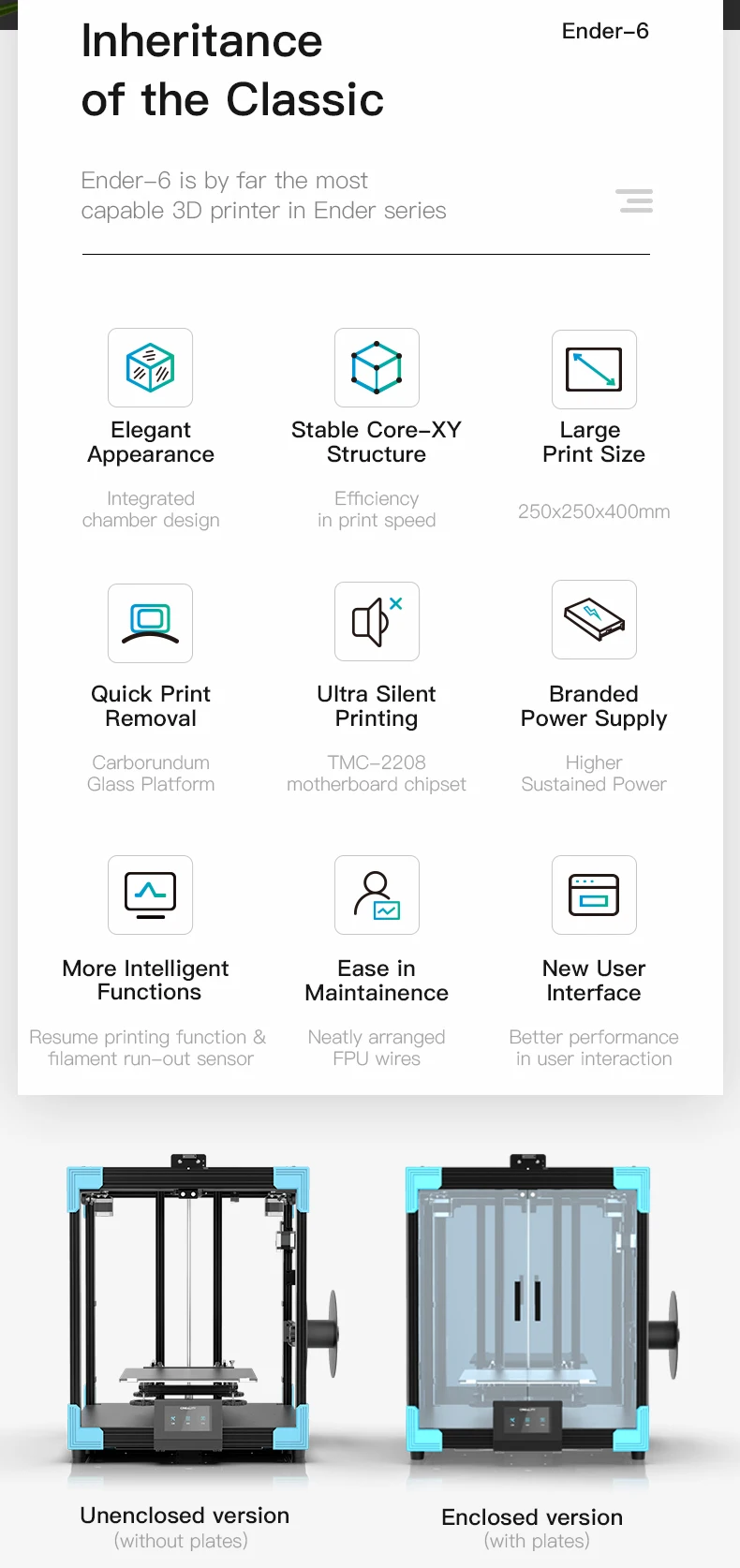 Description Picture 3 of item3D Printer All- Mental Cubic structure Silent Mainboard brand 350W power Large Plus Size 250*250*400MM