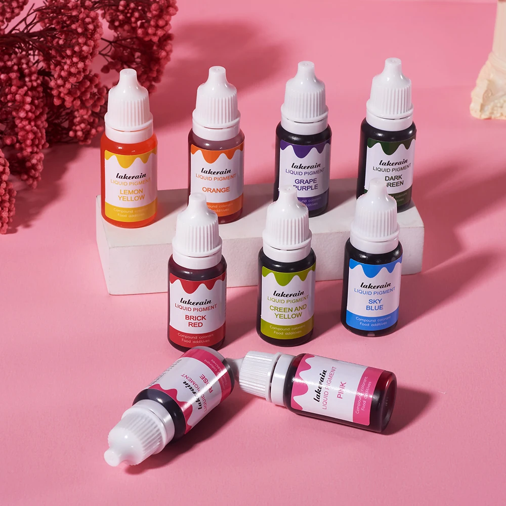 12pcs/box 10ml Vegan Natural Flavoring Oil Scents Essence Oil Drops Liquid Pigment Dyeing Color for Lip Gloss Diy Use