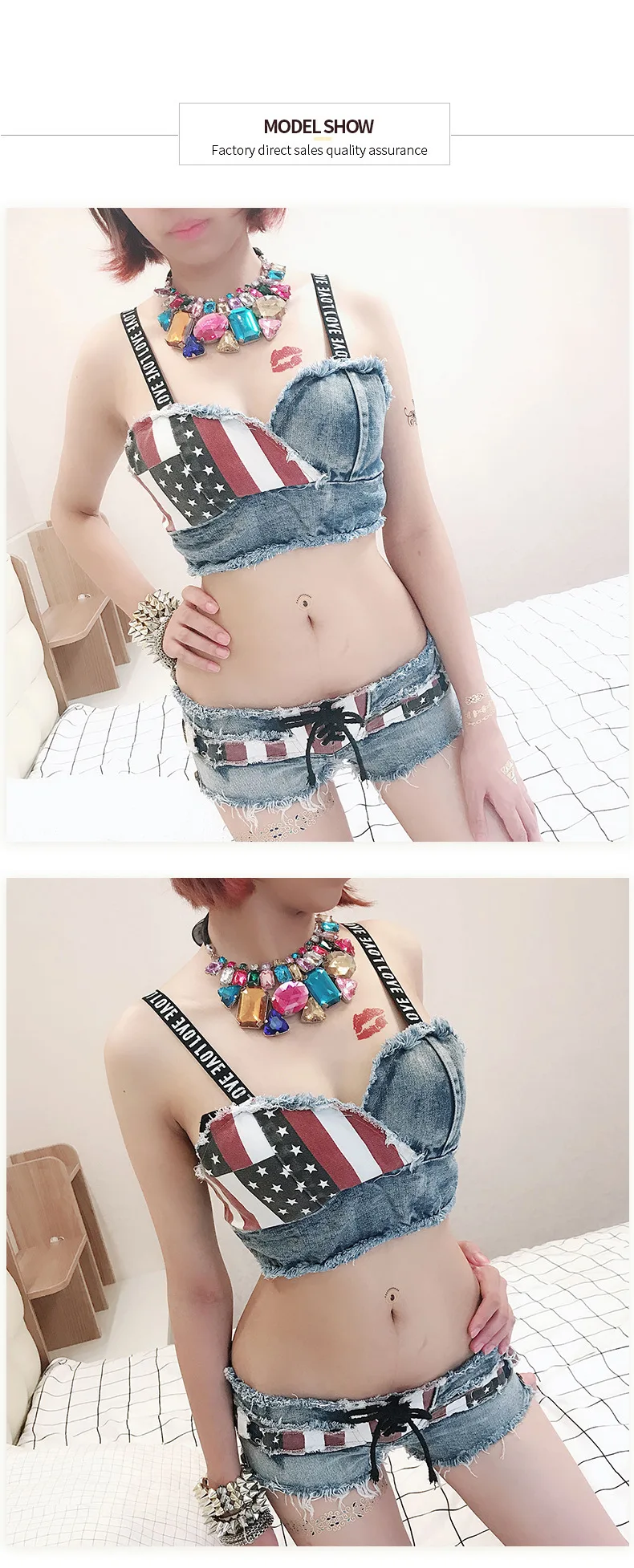 Description Picture 5 of itemNightclub Sexy Tight Denim Shorts New Arrival Rafted 2023 Ultra Short Fashionable Low Waist Jeans for Women