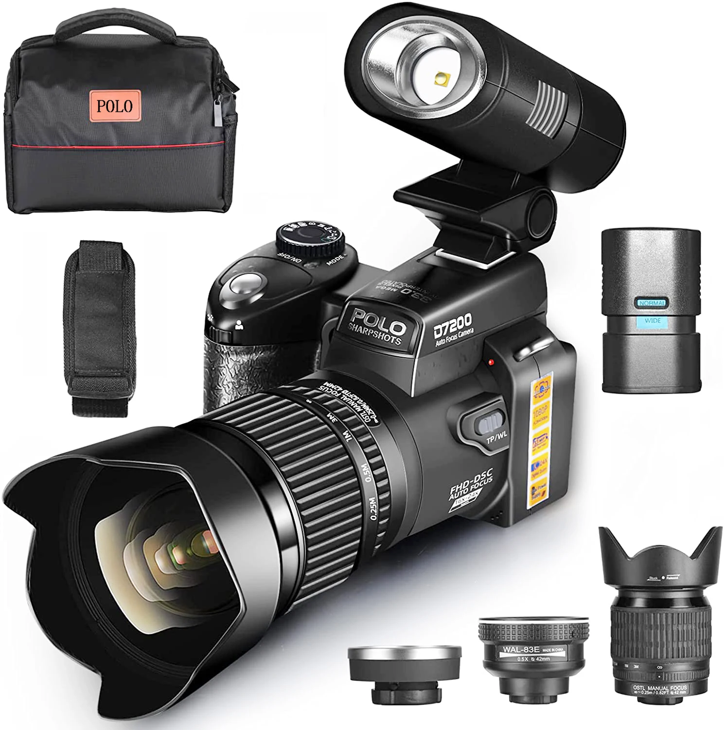 2023 Digital Camera DSLR Web Viog Camera With 24X Telephoto Lens Professional Digital YouTube 1080P HD Video Camera