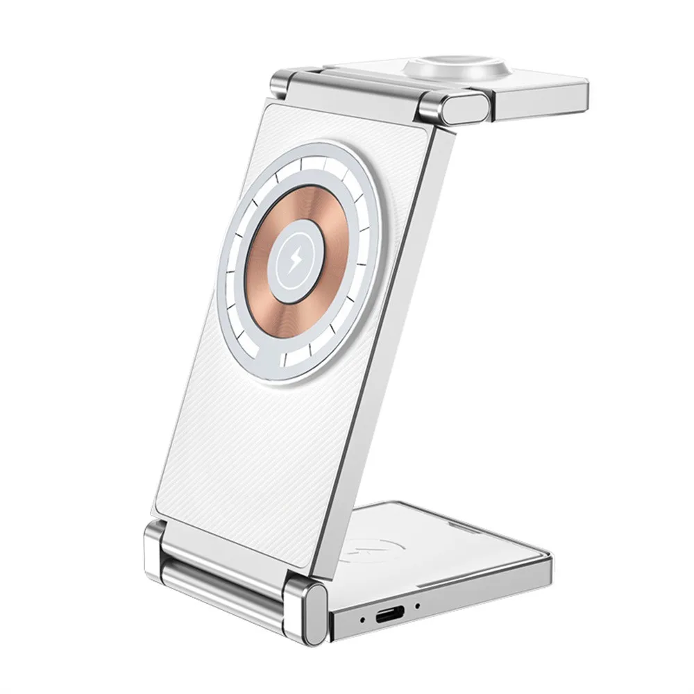 Newest 3 IN 1 Magnetic Wireless Charger Station For iPhone 14 13 12 Pro Max Fast Charging Dock For Airpods Pro Apple Watch 8 7 6