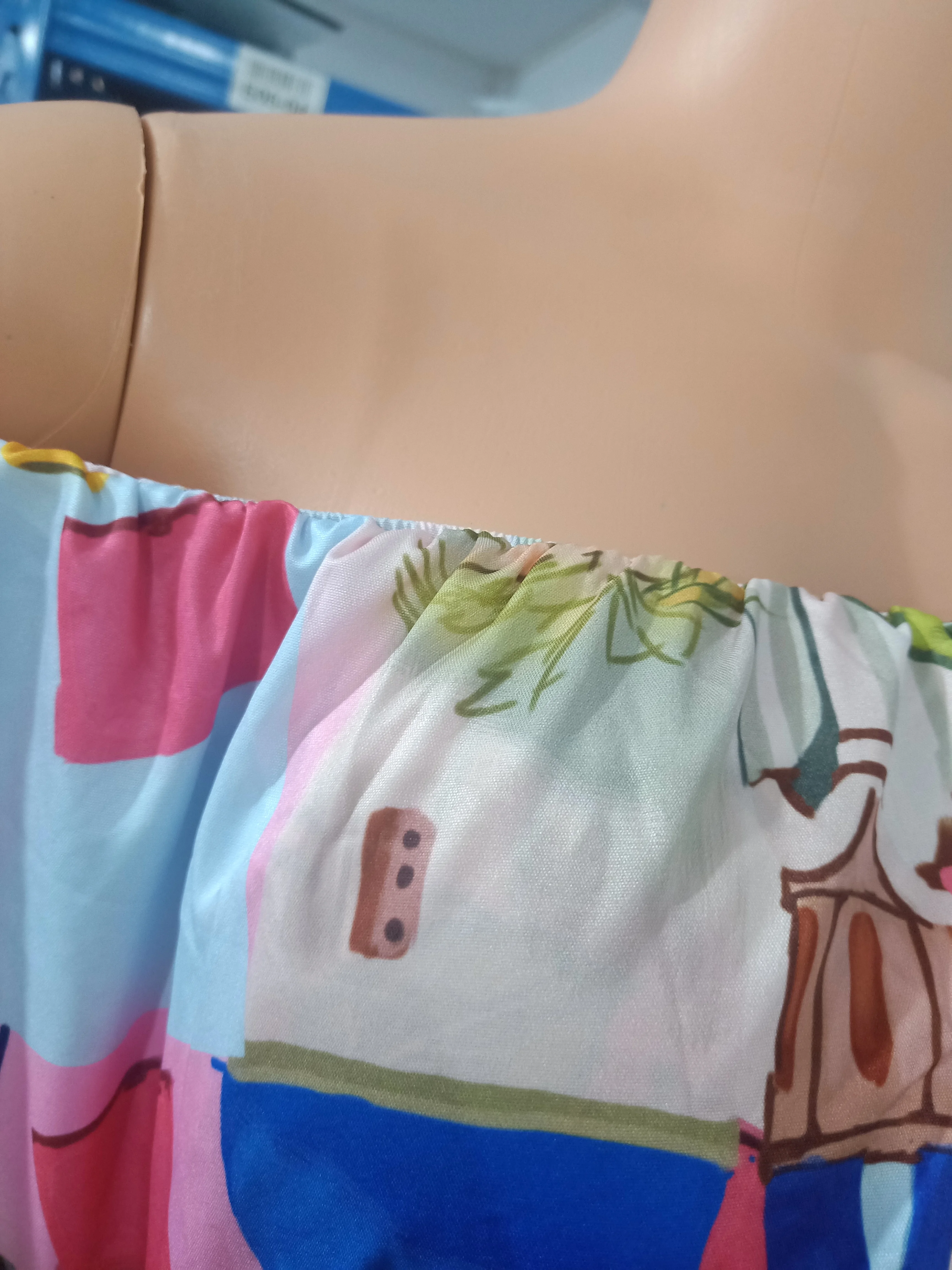 Description Picture 5 of itemFashion Summer 2023 Off Shoulder Bell Sleeve Crop Top & Shorts Set Daily Graphic Print 2 Piece Outfits Vacation Sexy Short Sets