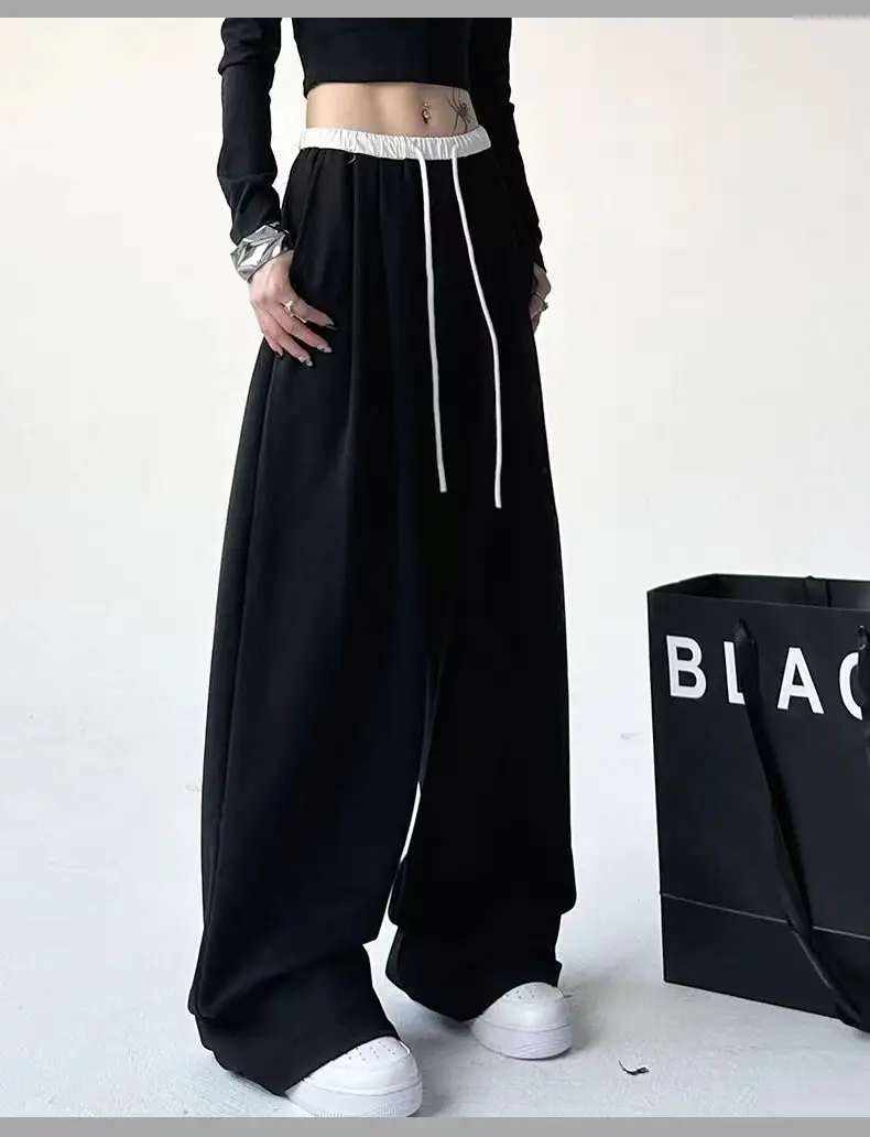Description Picture 6 of itemDeeptown Black Sweatpants Women Korean Autumn Casual Baggy Pants Vintage Harajuku Streetwear Straight Sports Trousers Fashion