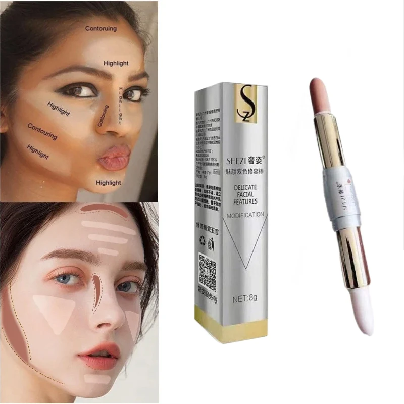 Description Picture 2 of itemShezi Double-end Face Highlight Charming Face Oil-control Concealer Pencil Facial Highlight Corrector Repair Stick Pen Cosmetics
